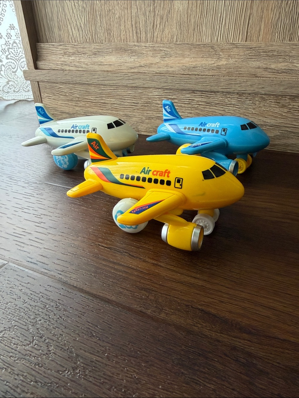 Craft Yellow, Blue & Cream Toy Airplanes - Set of 3